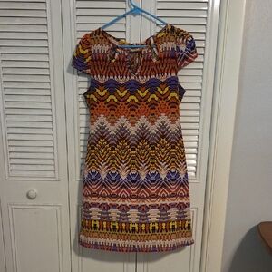 Hello Miss Multicolor Zigzag Mini Dress